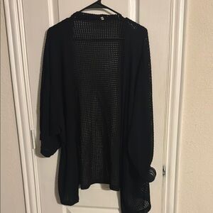 Black Open-Knit Women's Sweater